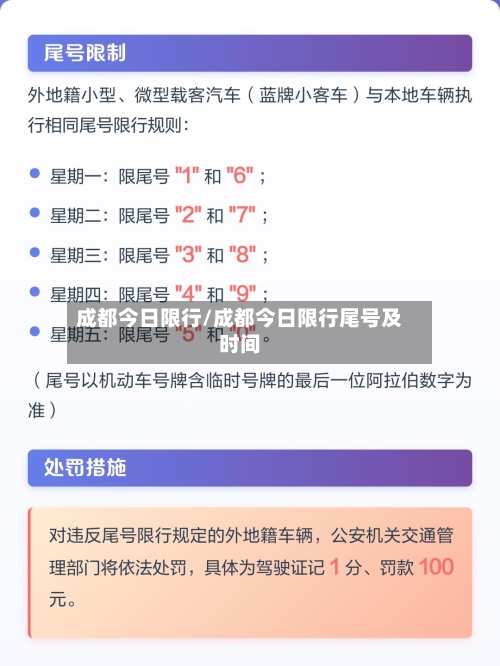成都今日限行/成都今日限行尾号及时间