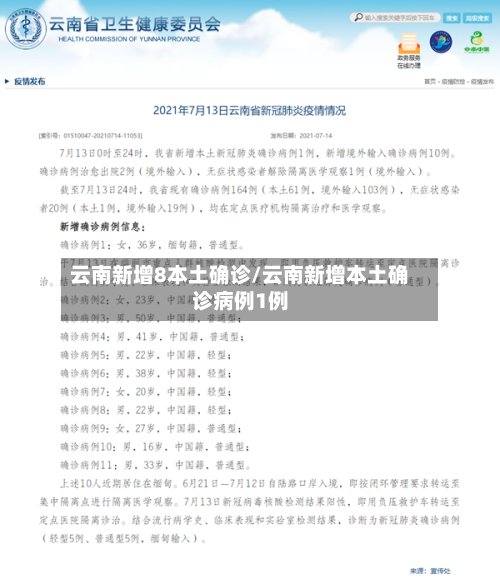 云南新增8本土确诊/云南新增本土确诊病例1例-第2张图片