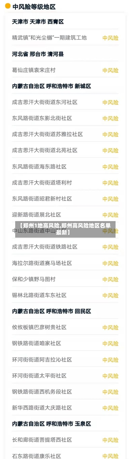 【郑州1地高风险,郑州高风险地区名单最新】